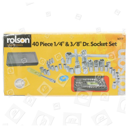 Coffret À Douilles 40 Pièces 6,35mm Et 9,52mm Rolson