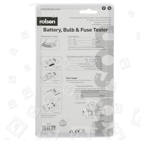 Rolson Batterie-, Glühbirnen- & Sicherungstester
