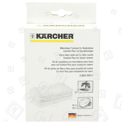 Lot de 2 serpillères microfibre KARCHER pour nettoyeur vapeur