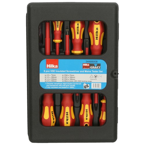 Hilka VDE 8 Piece Insulated Screwdriver Electricians Set