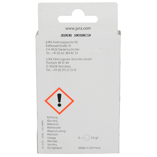 Pastilles De Nettoyage 2 Phases Pour Machine &Agrave; Caf&eacute; - Paquet De 6 - Jura