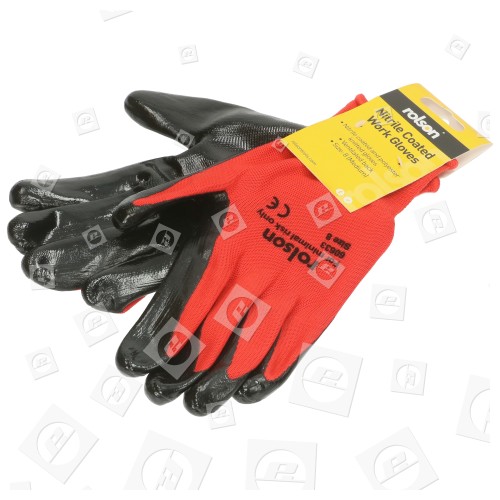 Gants De Travail Ultra Résistants Enduits De Nitrile (Medium) Rolson