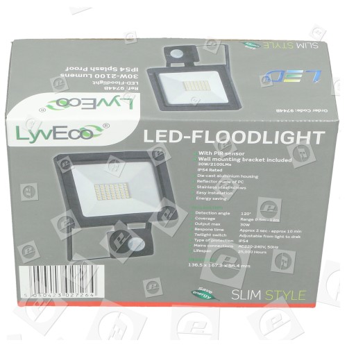 Projecteur Led Pir Slim 30W Lyvia