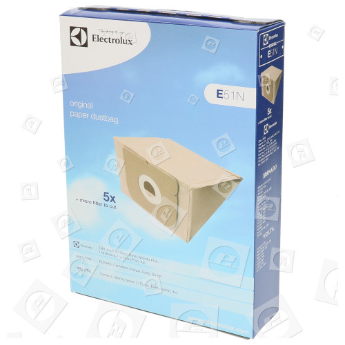 Electrolux E51N Vacuum Cleaner Paper Bag And Filter Pack - Pack Of 5