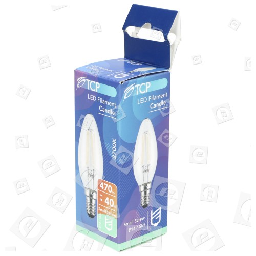 Bombilla Vela De Filamento LED No Atenuable - Blanco Cálido - Equivalente 40W - 4W SES/E14 TCP