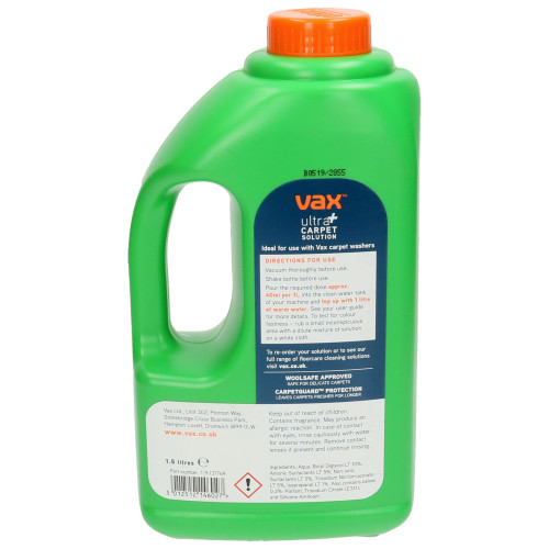 Soluci&oacute;n De Lavado De Alfombras Ultra+ Spring - 1.5L Vax