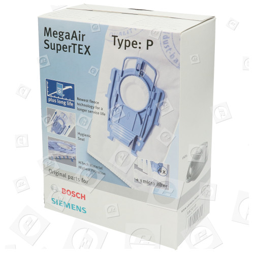 Sacs En Papier Pour Aspirateur Megaair Supertex P (Paquet De 4) Siemens