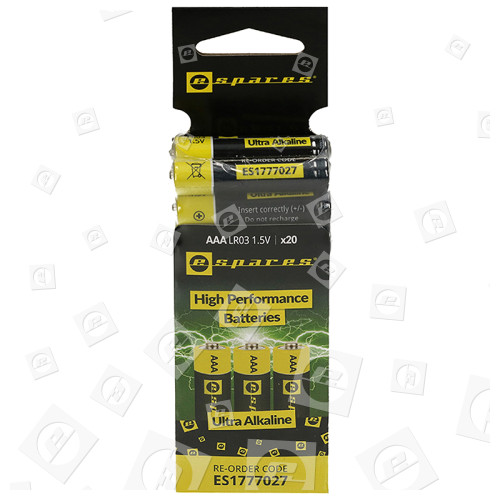 Pilas Ultra Alcalinas AAA/LR03 ESpares - Pack De 20 Edison