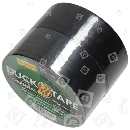 Duck Tape 50m Original Gewebe-Klebeband - Schwarz (2er Packung)