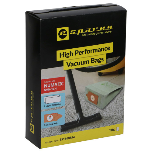 eSpares Numatic (Henry) NVM-1CH Paper Vacuum Bags - Pack Of 10