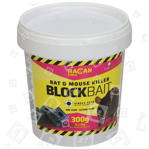 Racan Racan Force Rat & Mouse Block Bait Killer - 300g (Pest Control)
