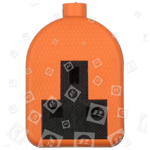 13A Single Trailing Socket Rubberised - Orange Wellco