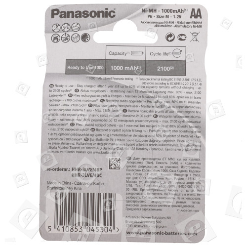 Pilas Recargables AA Panasonic