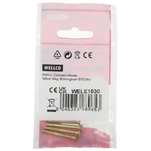 Wellco 38mm Messingbeschichtete Schrauben (4er Packung)