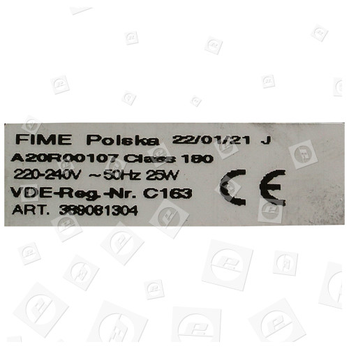 Moteur De Four À Chaleur Tournante : FIME A20 R00107 Ou PLASET COD. 57039