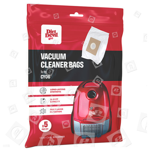 Dirt Devil Vacuum Cleaner Dust Bag - Pack Of 5