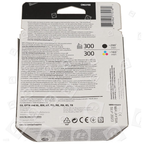 hp cartouches d encre noir 3 couleurs hp 300 kit combo cn637ee hp cartouches  d encre noir 3 couleurs hp 300 kit combo