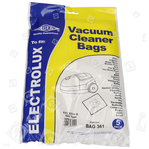 E51 / E51N / E65 Filtro-Flo Sacchetti Sintetici (pacchetto Di 5) - BAG361 Lidl