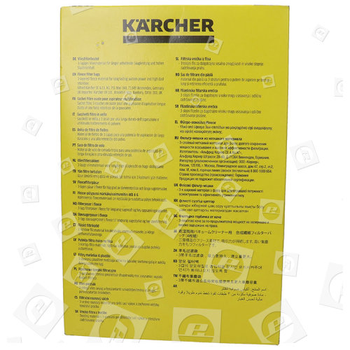 Vacuum Cleaner Filter Bag Fleece - Pack Of 4 Karcher