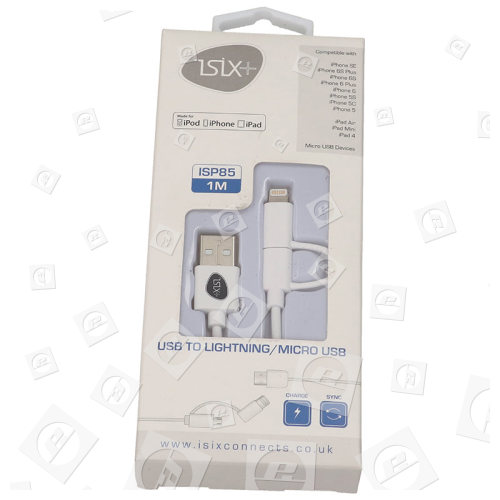 Câble Chargeur Blanc 1M Et Micro USB - Blanc -