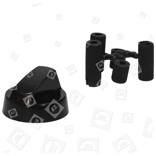 Manopola Universale Per Forno Paxanpax PCK691 Con 5 Adattatori - Nero, Ricambio Compatibile Per Elettrico E Gas