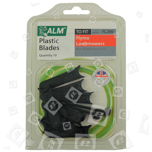 Cuchillas Plásticas De Cortacésped - FL246 - Para Hovervac 28, Hovervac 2800 (HV2800), Hovervac 30 (2006-), Hovervac Dual Handle, Hover Vac 280 (HV280), Microlite, Minimo (2002-), Mow N Vac 28