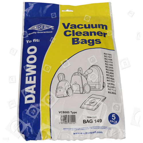 Bolsa De Aspiradora - VCB005 (Pack De 5) - BAG149 - Compatible Airflo