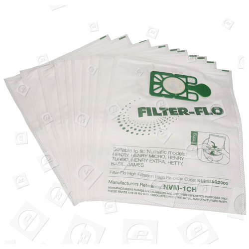 Sacchetti Per La Polvere Sintetici Filter-Flo NVM-1CH Compatibili Dell'aspirapolvere (Confezione Da 10) - BAG309