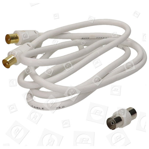 Co-axial Lead Plug To Plug & Connector - 2M Cable Conector(macho) Coaxial - Conector(macho) 2 Metros Universal