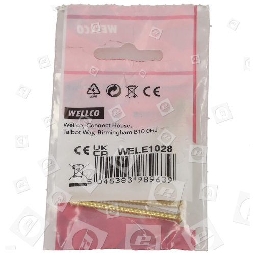 50mm Brass Plated Screws (Pack Of 4) Wellco