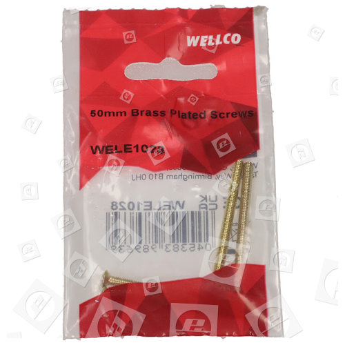 50mm Brass Plated Screws (Pack Of 4) Wellco