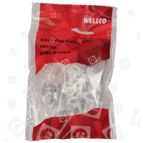 Wellco 4mm Flachkabel-Nagelschellen - Weiß (20er Packung)