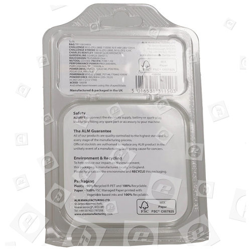 ALM Lawnmower PD115 Plastic Blade - Pack Of 15