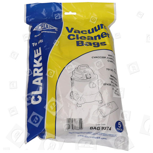 SHG Electruepart BAG9374 Delonghi 20 Litre Vacuum Dust Bags (Type 00) - Pack Of 5