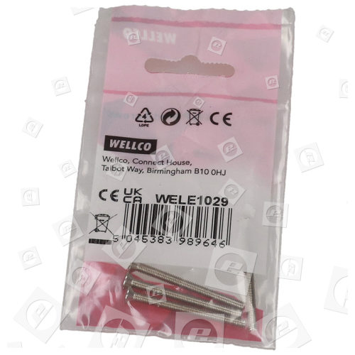 38mm Nickel Plated Screws (Pack Of 4) Wellco