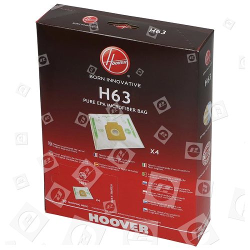 Sacchetti Filtranti H63 Pure Hepa Per Aspirapolvere (confezione Da 4) Hoover