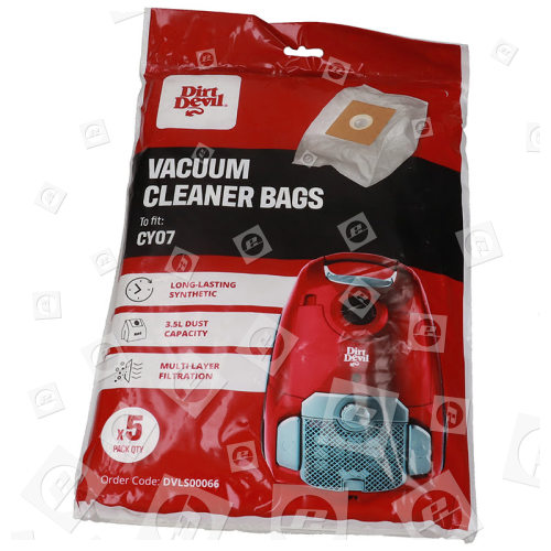 Dirt Devil Vacuum Cleaner Dust Bag - Pack Of 5