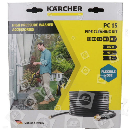 Karcher K520M K2-K7 Hochdruckreiniger-Rohrreinigungsset - 15m