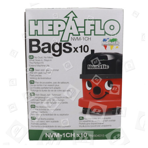 Bolsa De Aspiradora - Hepa-Flo De 3 Capas NVM-1CH - Pack De 10 Numatic