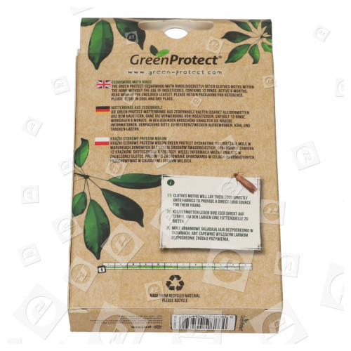 Anelli Antitarme In Legno Di Cedro (Pest Control) - Confezione Da 12 Green Protect