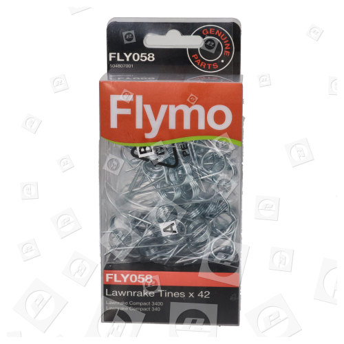 Denti Per Rastrello Da Prato - FLY058 - Confezione Da 42 Lawnrake Compact 3400 Flymo