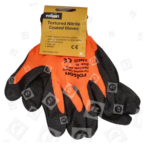 Rolson Textured Nitrile Coated Work Gloves - Large