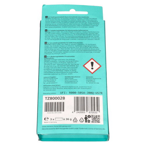 Siemens EQ Series 2-in-1 Fully Automatic Coffee Machine Descaling Tablets - Pack Of 3