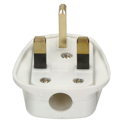 Wellco White 13A 3 Pin Fused Mains Plug