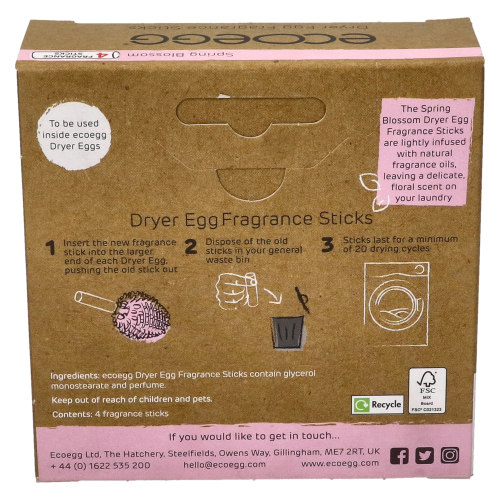 Ecoegg Ecoegg Tumble Dryer Spring Blossom Dryer Egg Fragrance Refill Sticks - 80 Cycles
