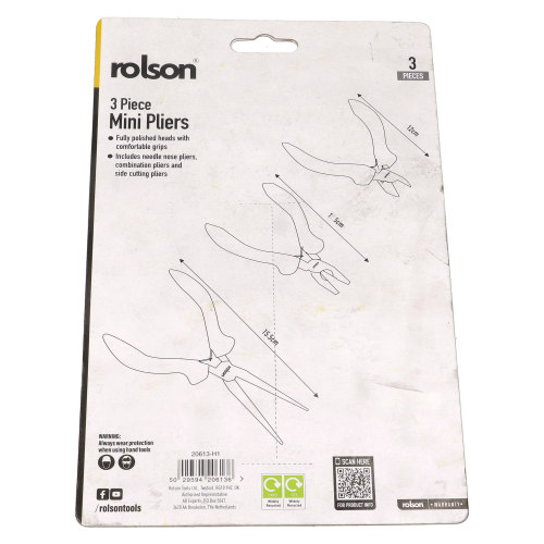 Rolson Rolson 3 Piece Mini Pliers Set