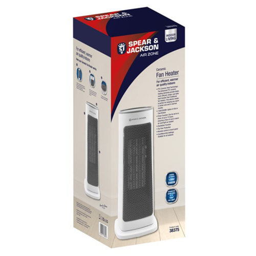 Spear & Jackson 38375 PTC Ceramic Tower Fan Heater
