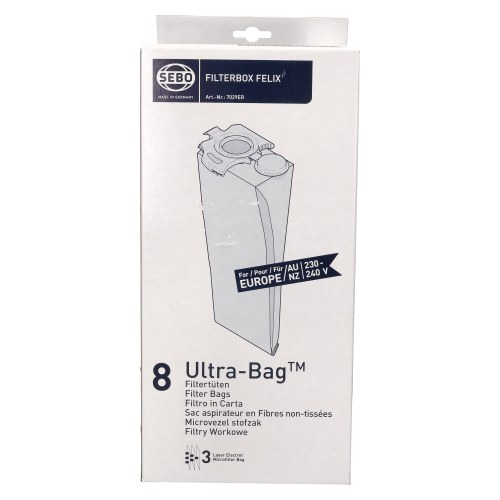 Sebo Vacuum Cleaner 7029ER Multi-Layer Dust Bags - Pack Of 8