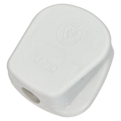 Wellco White 13A 3 Pin Fused Mains Plug