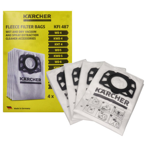 Lot De Sacs &Agrave; Poussi&egrave;re Molletonn&eacute;s Pour Aspirateur ( Paquet De 4 ) Karcher